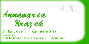 annamaria mrazek business card